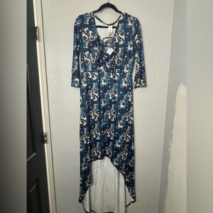 Floral Blue Dress. Medium